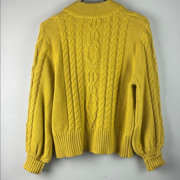 Tuckernuck Yellow Cable Knit Cardigan Sweater Size S - Picture 6 of 7